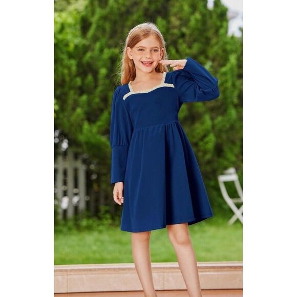 Grace Karin Girls Velvet Party Play Formal Dress Royal Blue, Size 10 (10y) - Picture 3 of 8